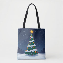 Christmas Tree with Snow Tote Tasche