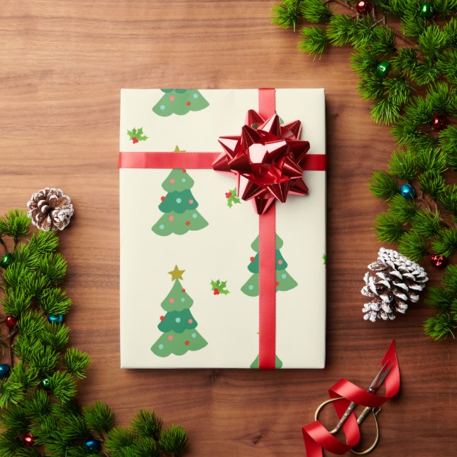 Christmas Tree Wrapping Paper | Cozy Illustrations Geschenkpapier (Feiertagsgeschenk)