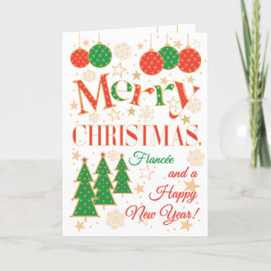 Christmas Trees and Ornaments for Verlobte Karte