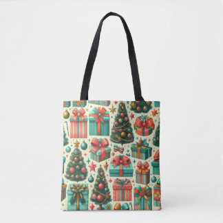 Christmas trees and presents art pattern tasche