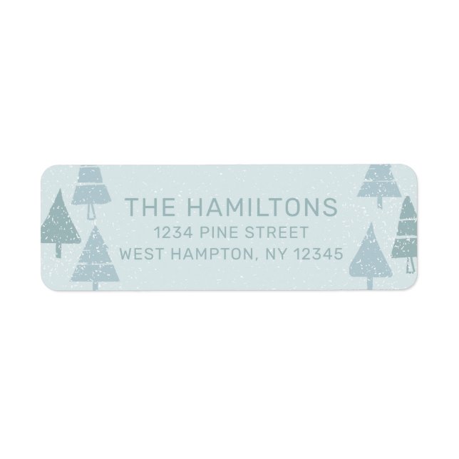 Christmas Trees Blue Return Address Label (Vorne)