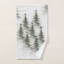 Christmas trees in the Woods Badhandtuch Set