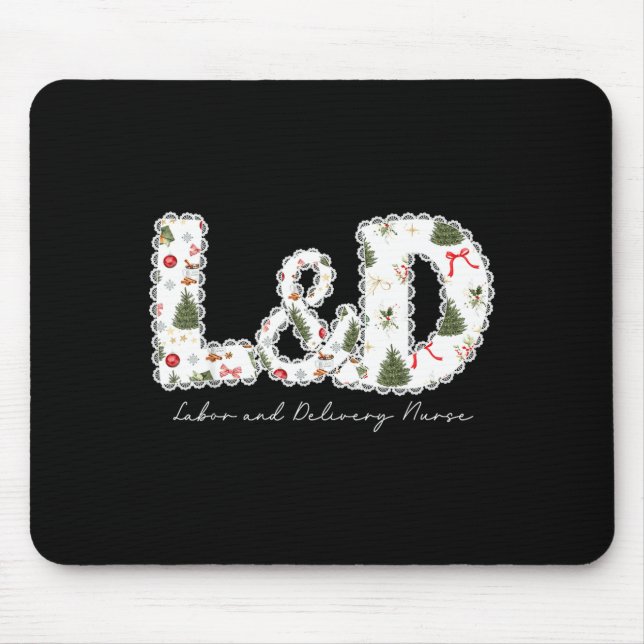 Christmas Trees Labor And Delivery Nurse Xmas Gift Mousepad (Vorne)