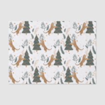 Christmas trees & tigers pattern custom background