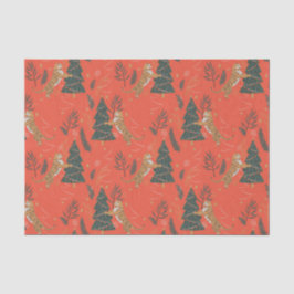Christmas trees & tigers pattern custom background seidenpapier
