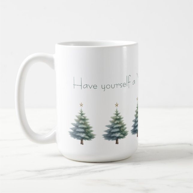 Christmas Trees with Personalized Message Mug (Gauche)