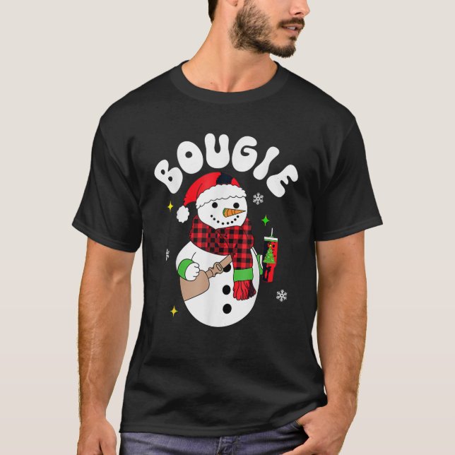 Christmas Trendy Funny Matching Team Snowman Bougi T-Shirt (Vorderseite)