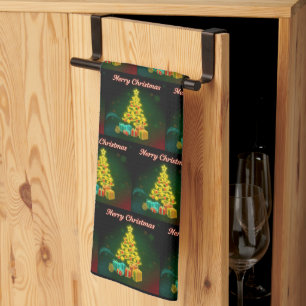 Christmas Trendy Neon Holiday Collection Geschirrtuch