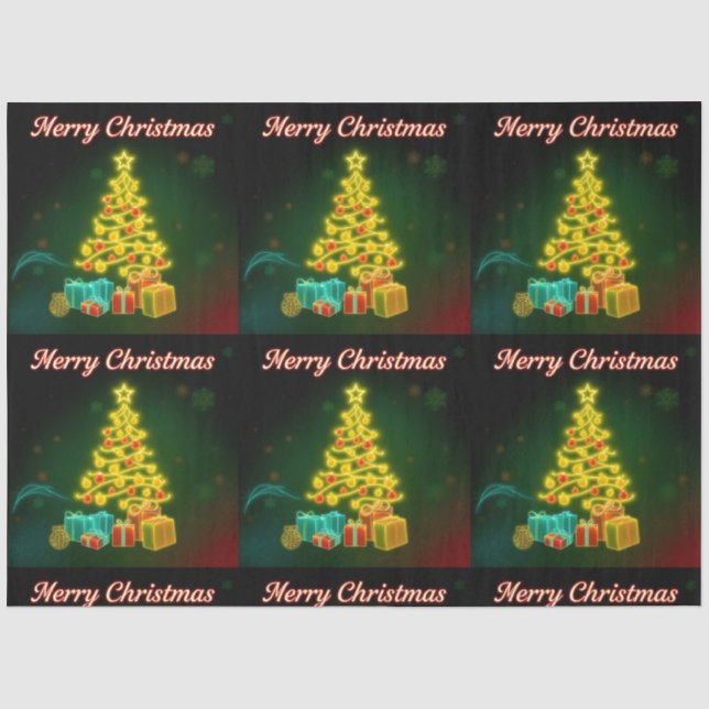Christmas Trendy Neon Holiday Collection Seidenpapier (Vorderseite)