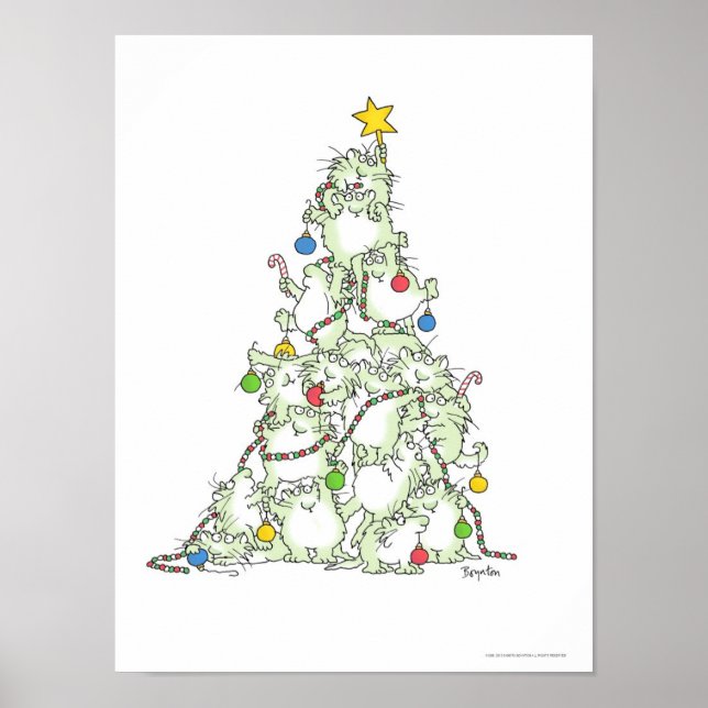 CHRISTMAS TREOF KÄTZCHENS Poster von Sandra Boynto (Vorne)