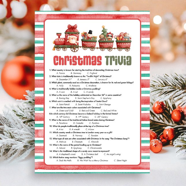 Christmas Trivia Game Feiertagskarte (Christmas Game Card)