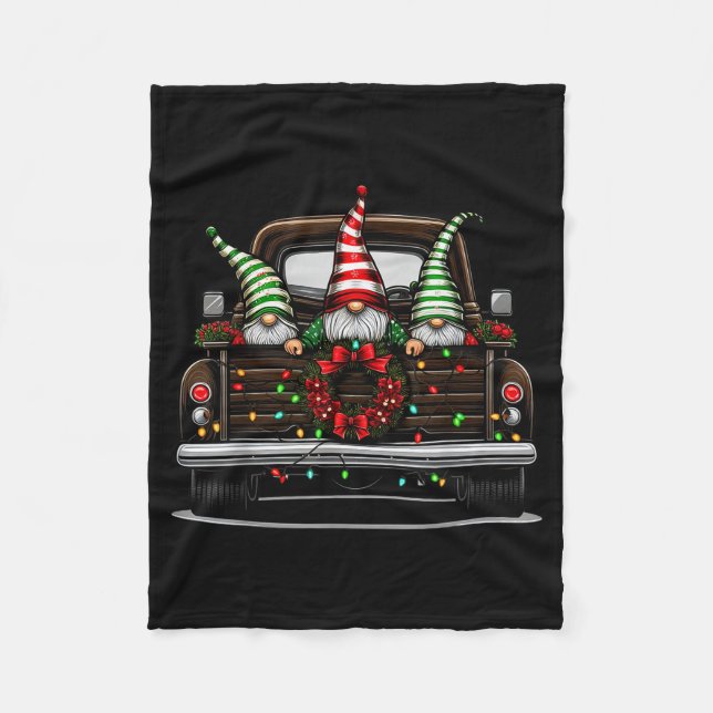 Christmas Truck Cute Gnome  Fleecedecke (Vorderseite)