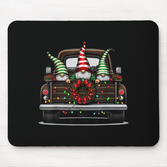 Christmas Truck Cute Gnome  Mousepad (Vorne)