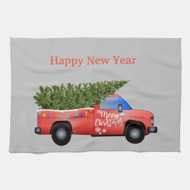 Christmas Truck Geschirrtuch (Horizontal)