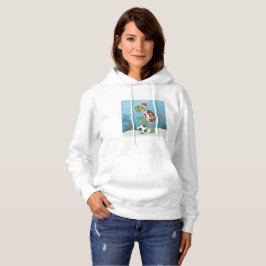 Christmas Turtle playing football Hoodie