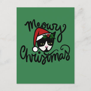 Christmas Tuxedo Cat Postkarte