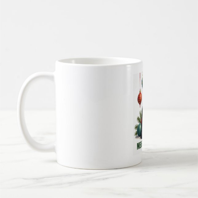 Christmas Tuxedo Cat with Holiday Decorations Merr Kaffeetasse (Links)