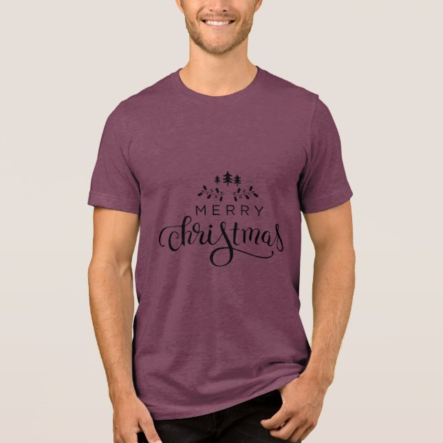 Christmas Typography Sayings Tri-Blend Shirt (Vorderseite)