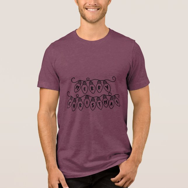Christmas Typography Sayings Tri-Blend Shirt (Vorderseite)