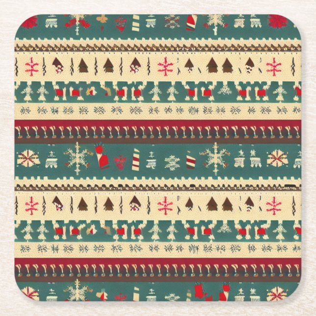 Christmas Ugly Sweater 5 Rechteckiger Pappuntersetzer (Vorderseite)
