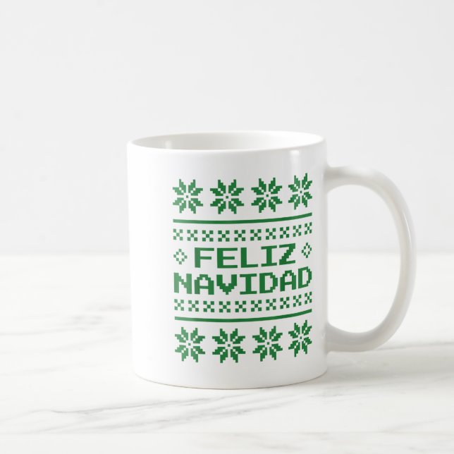 Christmas Ugly Sweater Feliz Navidad Xel Pattern S Kaffeetasse (Rechts)