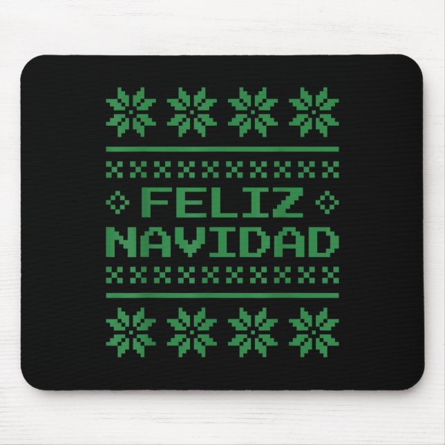 Christmas Ugly Sweater Feliz Navidad Xel Pattern S Mousepad (Vorne)