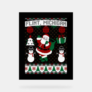 Christmas Ugly Sweater Flint Michigan Acrylschild