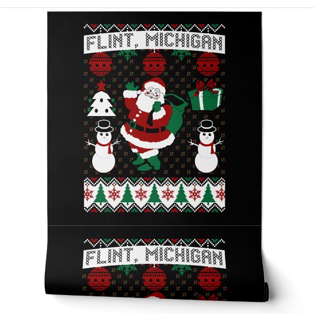 Christmas Ugly Sweater Flint Michigan Tapete (Abrollen)