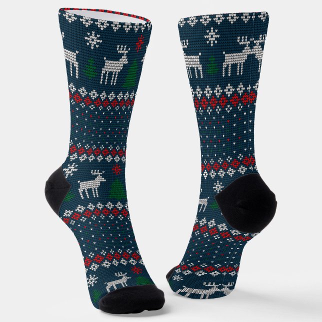 Christmas Ugly Sweater Knitting Pattern Holiday Socken (Gewinkelt)