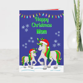 Christmas Unicorn Folded Greeting Card Karte