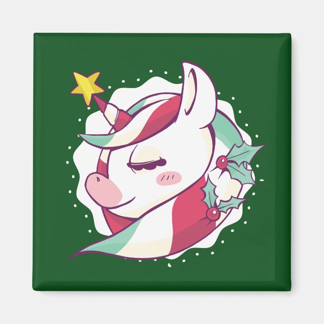 Christmas Unicorn Magnet (Vorne)