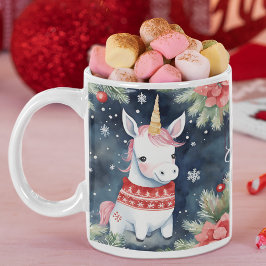 Christmas Unicorn Personalisiert Zweifarbige Tasse