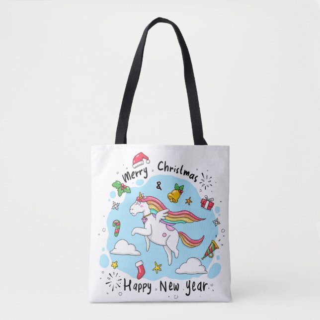 Christmas Unicorn Tasche (Vorderseite)