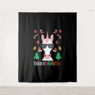 Christmas Unicorn Wandteppich