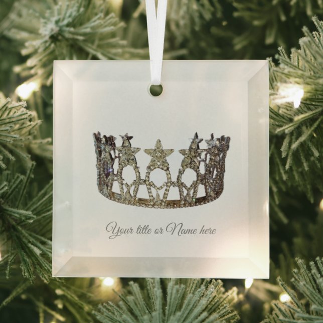 Christmas USA Pageant Like Crown Glass Ornament Aus Glas (Insitu)