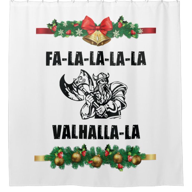 Christmas Valhalla Throw Pillow Duschvorhang (Vorderseite)