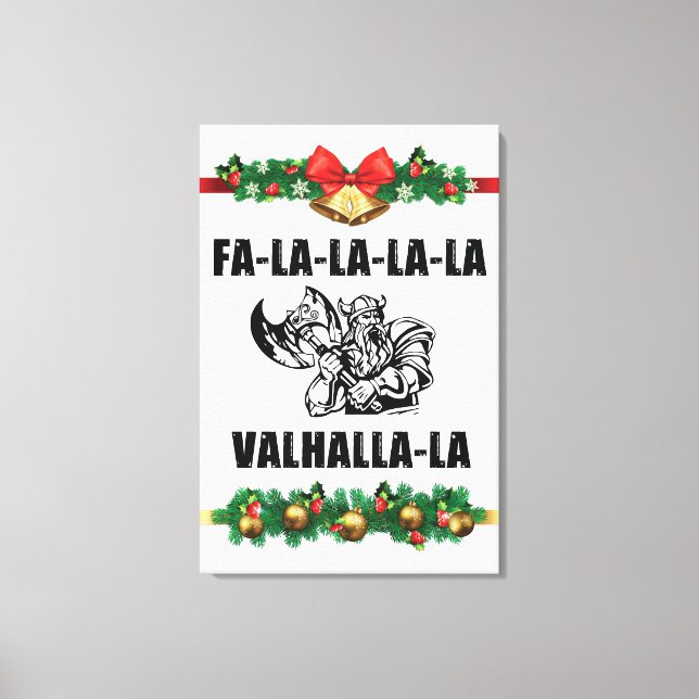 Christmas Valhalla Throw Pillow Leinwanddruck (Vorderseite)