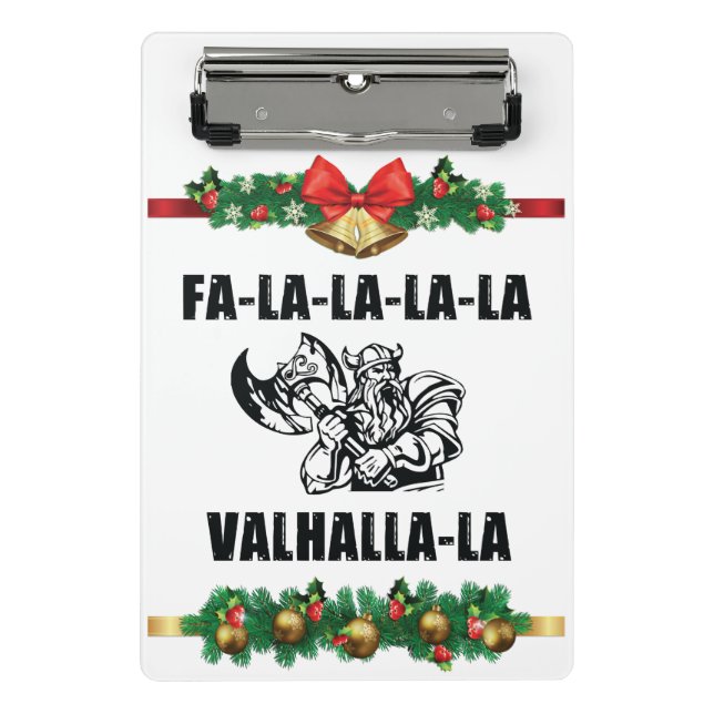Christmas Valhalla Throw Pillow Mini Klemmbrett (Vorderseite)
