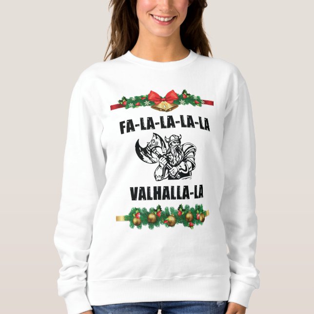 Christmas Valhalla Throw Pillow Sweatshirt (Vorderseite)
