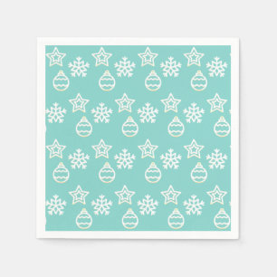 Christmas Vector Patter auf Light Blue Serviette