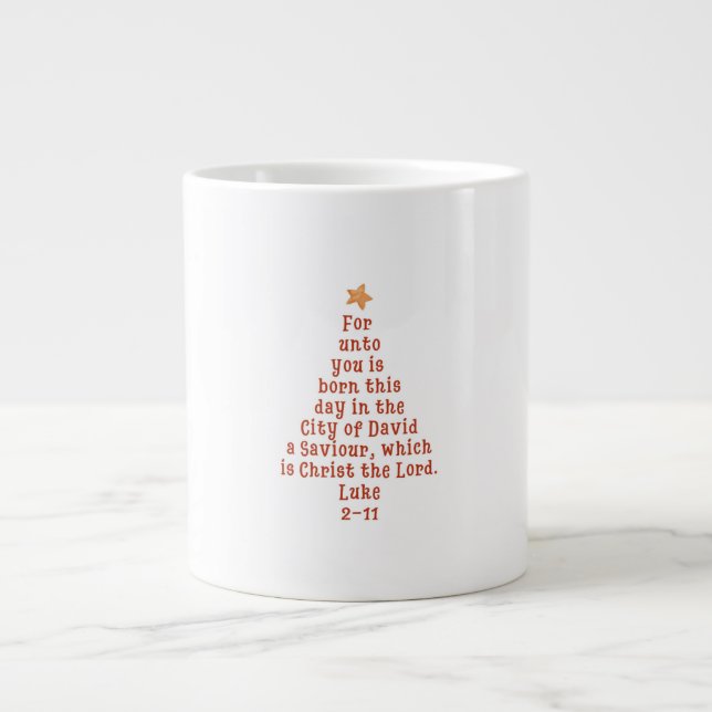 Christmas Verse Mug Luke 2:11 Jumbo-Tasse (Vorderseite)