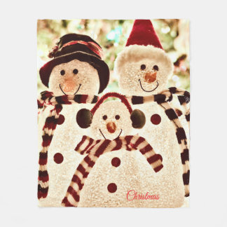 Christmas Vibes Snowman Celebration Fleecedecke