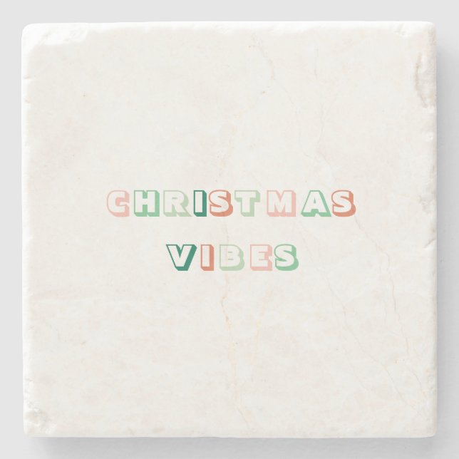 Christmas Vibes Steinuntersetzer (Vorderseite)