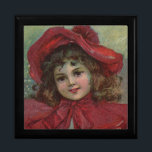 Christmas Viktorianisch Child Red Hat Girl Portrai Erinnerungskiste<br><div class="desc">Das Weihnachtskind - Dieses kleine Viktorianische Kind hat einen kleinen roten Hut und einen roten Mantel,  genau wie Little Red Riding Hood,  um ihr warm für die Weihnachtszeit behalten. Das wunderschöne Kind stammt aus einer Werbung aus dem späten 19. Jahrhundert.</div>