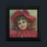 Christmas Viktorianisch Child Red Hat Girl Portrai Geschenkbox<br><div class="desc">Das Weihnachtskind - Dieses kleine Viktorianische Kind hat einen kleinen roten Hut und einen roten Mantel,  genau wie Little Red Riding Hood,  um ihr warm für die Weihnachtszeit behalten. Das wunderschöne Kind stammt aus einer Werbung aus dem späten 19. Jahrhundert.</div>