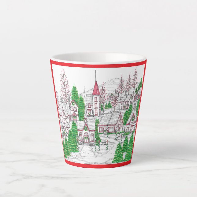 Christmas Village Small Latte Mug Milchtasse (Vorderseite)