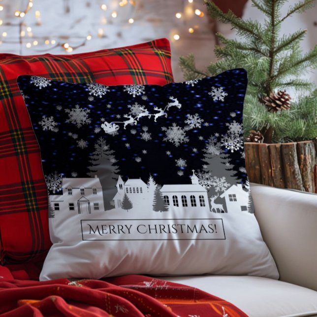 Christmas Village Throw Kissen (Christmas Village Holiday Throw Pillow)