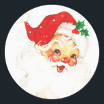 Christmas Vintag Classic Jolly Santa Runder Aufkleber<br><div class="desc">Weihnachts Vintag Classic Jolly Santa Classic Round Aufkleber.</div>