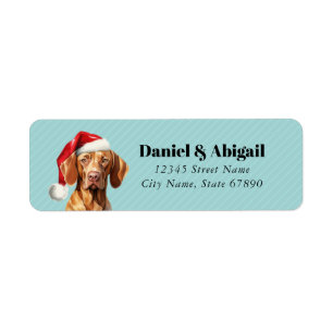 Christmas Vizsla Dog Rücksendeadressen-Aufkleber