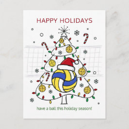 Christmas volleyball Ball Santa Hat Greeting Cards Feiertagspostkarte